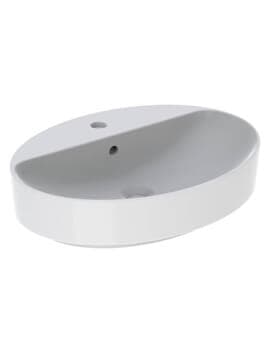VariForm 600 x 450mm Oval Lay-On Basin With Taphole Bench
