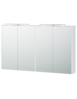 Miller London 120 White 1180 x 700mm Four Door Mirror Cabinet