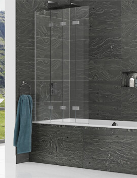 Inspire 950 x 1500mm Compact 4 Panel In-Fold Bath Screen