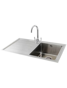 Carron Phoenix Vela 100 Left Hand 1.0 Bowl Inset Kitchen Sink - Image