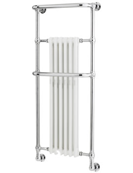 Bayswater Franklyn 575mm Wide Chrome And White Towel Rail Or Radiator - Image