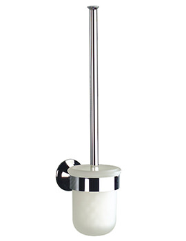 Roca Hotels Wall Mounted Chrome Toilet Brush And Holder - Image