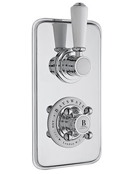 Bayswater Twin Concealed Chrome Shower Valve Without Diverter - Image