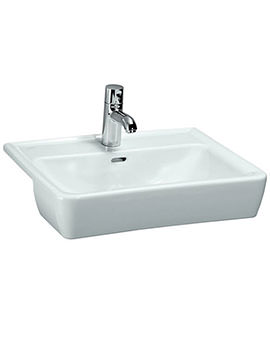 Laufen Pro A 560 x 440mm White Semi Recessed Basin With 1 Tap Hole