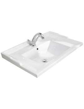 Traditional White Washbasin With Overflow