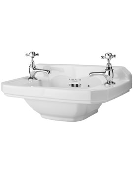Fitzroy 515mm Cloakroom White Basin With 2 Taphole