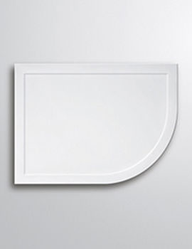 Lakes Contemporary Light Weight 45mm Low Profile White Quadrant Tray With Waste - Image