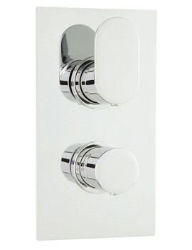 Reign Rectangular Twin Concealed Thermostatic Shower ValveChrome