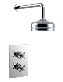 Heritage Dawlish Chrome Recessed Thermostatic Valve With Fixed Head - Image