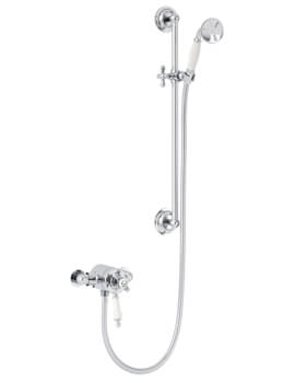 Hartlebury Exposed Chrome Thermostatic Shower Valve With Flexible Riser Kit