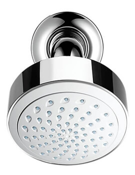 Beat Fixed Shower Head And Arm Chrome And White