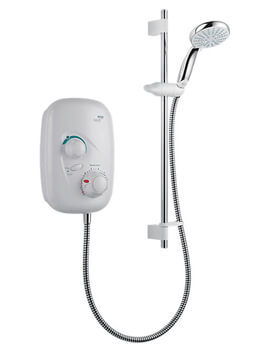 Event XS Thermostatic Power Shower White And Chrome