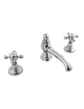 Silverdale Victorian 3 Tapholes Basin Mixer Tap With Pop Up Waste Chrome - Image
