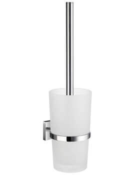 House Toilet Brush With Frosted Glass Container