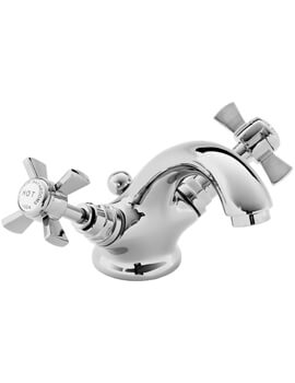 Heritage Dawlish Chrome 1 Taphole Low-Pressure Basin Mixer Tap With Pop-Up-Waste - Image