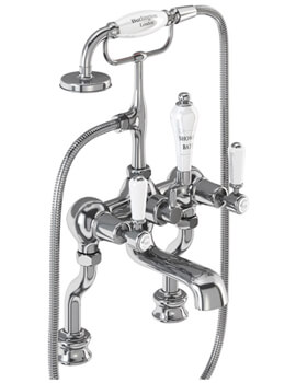 Burlington Kensington Regent Deck Mounted Straight Handle Bath Shower Mixer Tap - Image