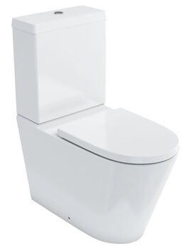 Britton Sphere Designer White Close Coupled Wc With Cistern And Soft Close Seat - Image