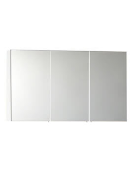 VitrA S50 Classic 1200 x 700mm 3 Door Mirror Cabinet White High Gloss - Image