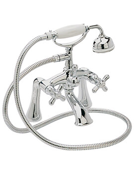 Heritage Ryde Deck Mounted Chrome Bath Shower Mixer Tap - Image