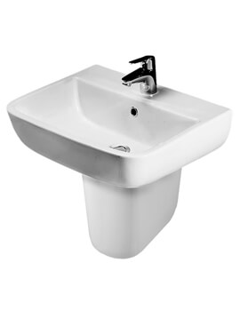 RAK Series 600 1 Tap Hole White Basin 520mm With Pedestal - Image