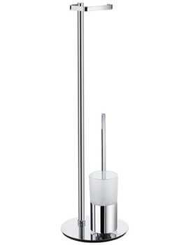 Smedbo Outline Free Standing Polished Chrome Toilet Brush And Roll Holder - Image