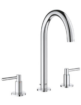 Atrio Deck Mounted Three-Hole Basin Mixer Tap With Pop Up Waste