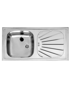Alpha 10 Single Bowl Stainless Steel Inset Sink 860 x 435mm