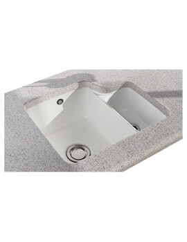 Carron Phoenix Carlow 150 White 1.5 Bowl Undermount Sink - Image