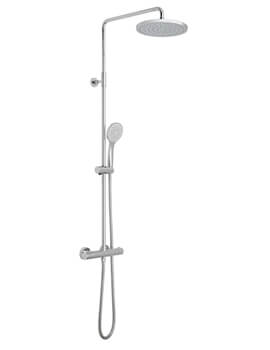Velo Adjustable Round Chrome Thermostatic Shower Column