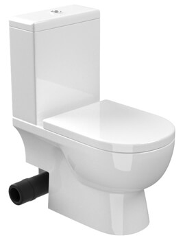 Saneux Austen Gloss White Close Coupled Left Hand Soil Exit WC Pan With Cistern - Image