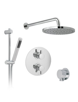 Vado Celsius Round 2 Outlet Chrome Thermostatic Showering Package With Venus Kit - Image