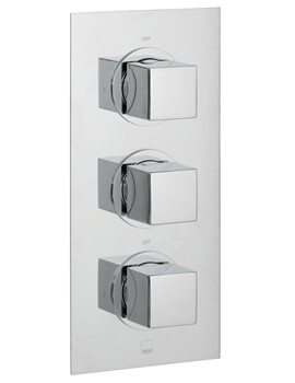 Mix Concealed 2 Outlet 3 Handle Chrome Thermostatic Shower Valve