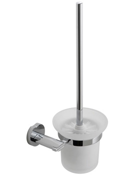 Vado Kovera Chrome Toilet Brush And Frosted Glass Holder - Image