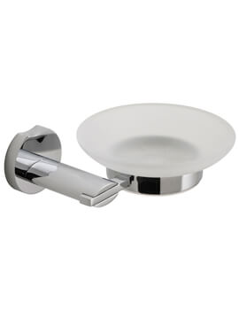 Kovera Frosted Glass Soap Dish With Chrome Holder