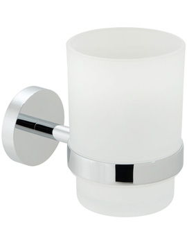 Vado Spa Frosted Glass Tumbler And Chrome Holder - Image