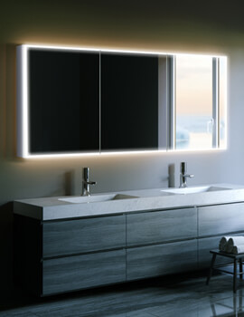 HIB Qubic 120 Triple Door LED Aluminium Mirror Cabinet - Image