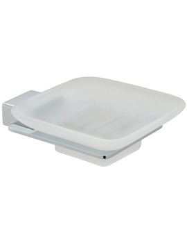 Phase Frosted Glass Soap Dish With Chrome Holder