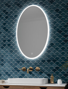 HiB Arena LED Illuminated Oval Mirror With Touch Switch And Heating Pad - Image