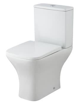 Nuie Ava 375 x 610mm Closed Coupled Rimless White Pan With Cistern And Seat - Image