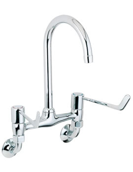 Lever Action Wall Mounted Bridge Chrome Sink Mixer Tap