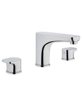 X-Line Chrome Deck Mounted 3 Hole Basin Mixer Tap