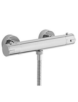 Minimalist Thermostatic Chrome Bar Shower Valve With Bottom Outlet
