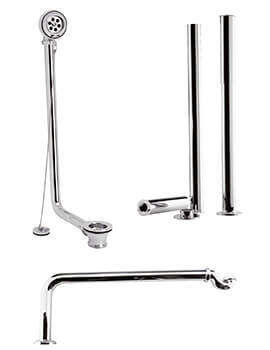 Roll Top Chrome Bath Waste And Shrouds Pack