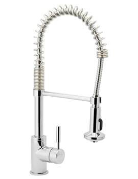 Deva Slinky Mono Chrome Kitchen Sink Mixer Tap With Pull Out Rinser - Image