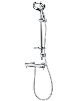 Methven Aurajet Aio Cool To Touch Chrome Bar Mixer Valve With Easy Fit Shower Kit - Image