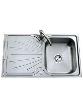 Clearwater Deep Blue 800 x 500mm Single Bowl Kitchen Sink And Drainer