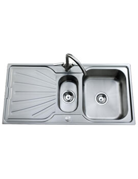 Deep Blue 1000 x 490mm 1.5 Bowl Kitchen Sink And Drainer