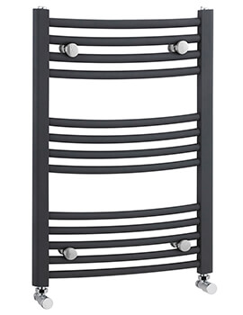 Nuie 500mm Wide Curved Heated Towel Rail - Image