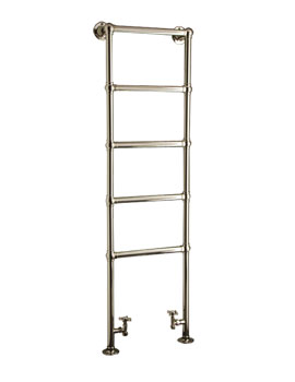 Dq Heating Elveden Floor Mounted 1562mm High Heated Towel Rail - Image