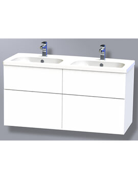 New York 120 Four Drawer White Wall Hung Vanity Unit